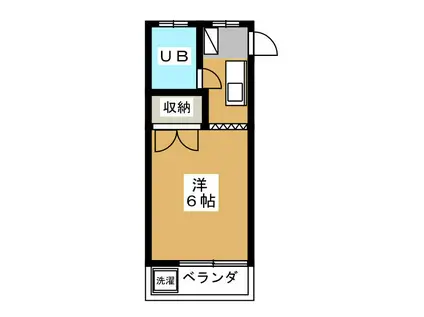 TUハイム(ワンルーム/2階)の間取り写真