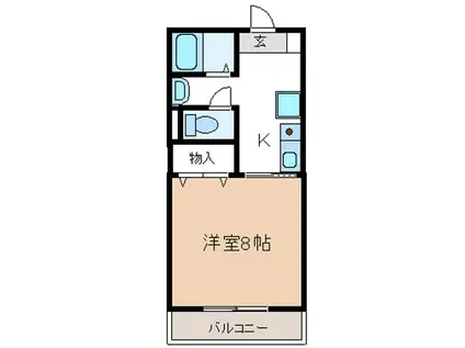 名鉄名古屋本線 富士松駅 徒歩29分 2階建 築25年(1K/2階)の間取り写真