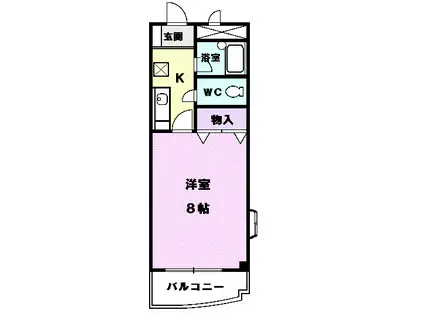 アベニュー名駅(1K/2階)の間取り写真