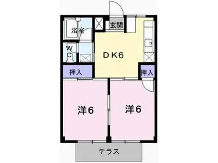 藤ハイツA(2DK/1階)の間取り写真