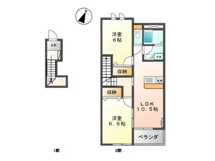 エクセレント 2012(2LDK/2階)の間取り写真