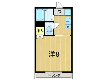 ダンディライオンYAMAGUCHI(1K/1階)の間取り写真
