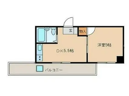 シャトー千間台(1K/2階)の間取り写真