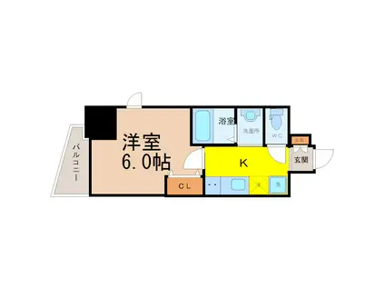エステムコート名古屋千種グレイス(1K/5階)の間取り写真