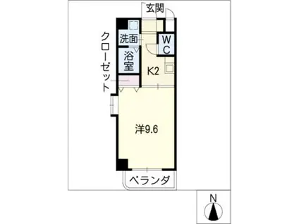 元八事壱風館(1K/2階)の間取り写真