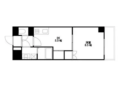 メゾン本山(1DK/2階)の間取り写真