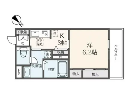 AMBICIA KITAZAWA(1K/1階)の間取り写真