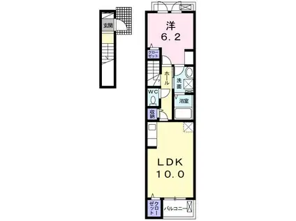イヨマンテC(1LDK/2階)の間取り写真