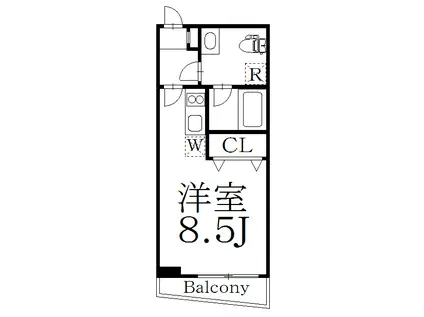 VERT COURT HIGASHIYAMA(ワンルーム/5階)の間取り写真