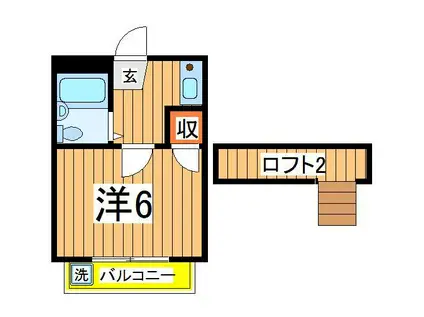 ロフティ初石(ワンルーム/1階)の間取り写真