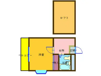 ハニーハウスツルタ(ワンルーム/2階)の間取り写真