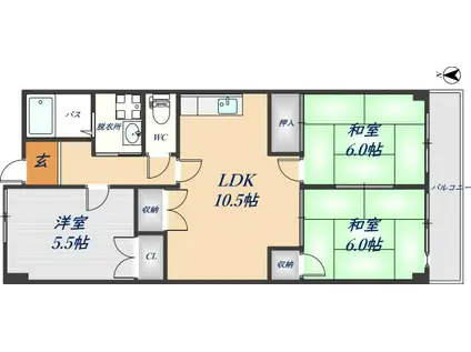 小枝ビル(3LDK/4階)の間取り写真