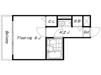 ライオンズマンション中野南(1K/2階)の間取り写真