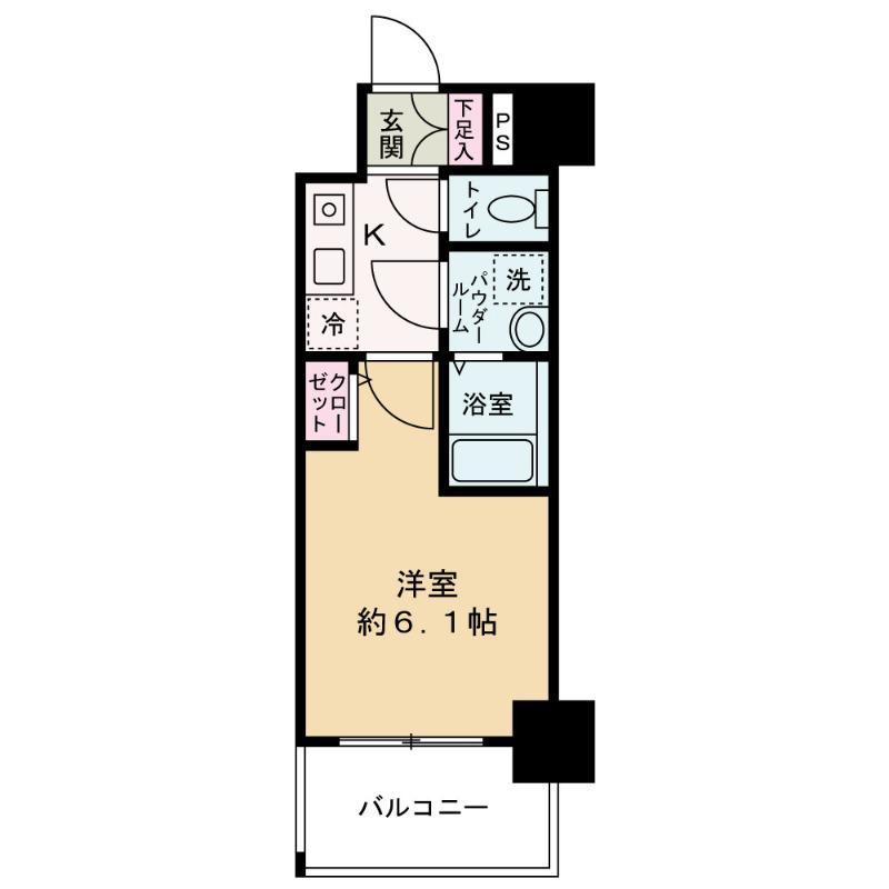 エスリード南森町ラグシス(1K/5階)の間取り写真