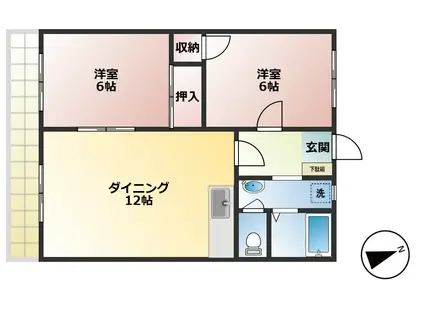 メゾン中央(2LDK/2階)の間取り写真