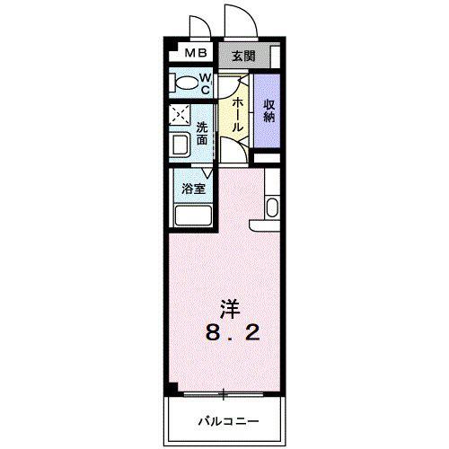 フォンテーヌ東津田(ワンルーム/3階)の間取り写真