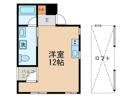 パロス山本通(ワンルーム/1階)の間取り写真