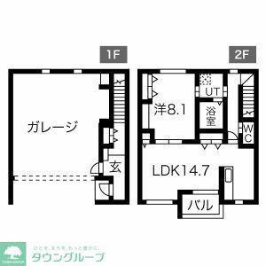 GARAGEAI(1LDK/1階)の間取り写真