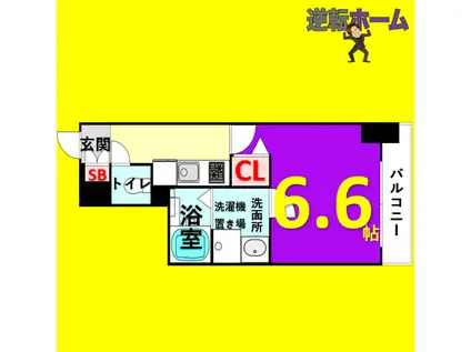 ディアレイシャス東別院III(1K/2階)の間取り写真