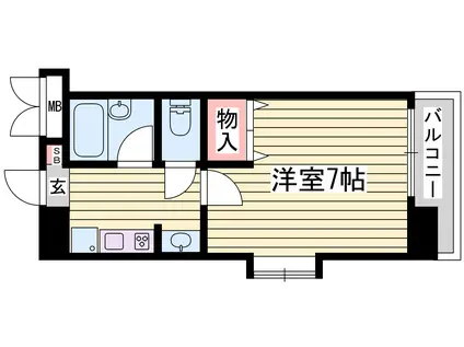 リバーパーク・北条(1K/2階)の間取り写真