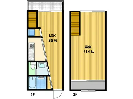 ECRU(1LDK/1階)の間取り写真