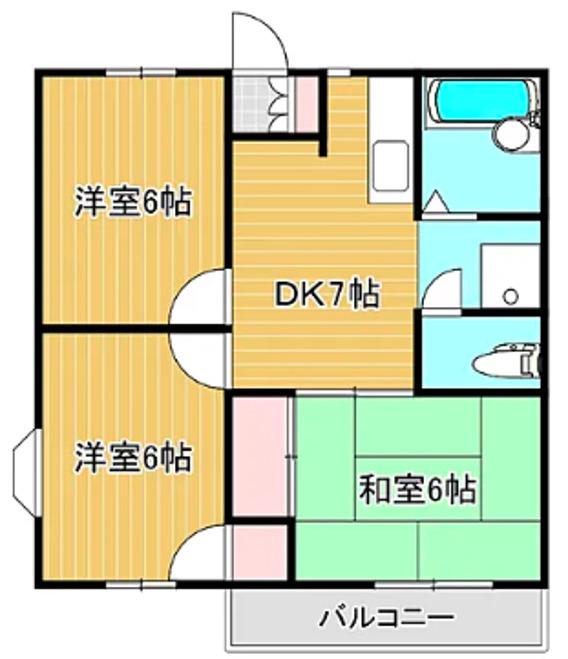 サニーレジデンスA(3DK/1階)の間取り写真