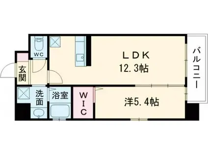 MUU.黒崎(1LDK/4階)の間取り写真