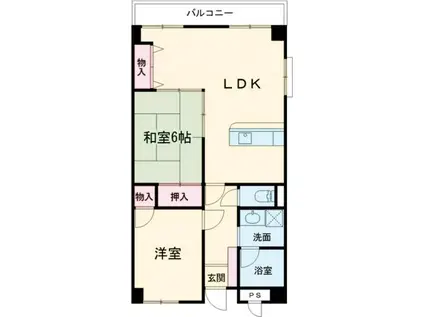 FUTABAI(2LDK/3階)の間取り写真