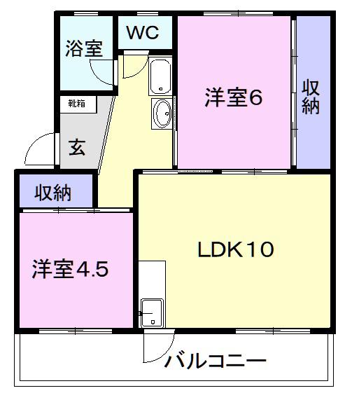 メゾン大石(2LDK/3階)の間取り写真