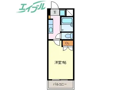 ワールドパレス(1K/2階)の間取り写真