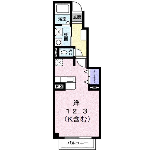 アメニティ中島A(ワンルーム/1階)の間取り写真