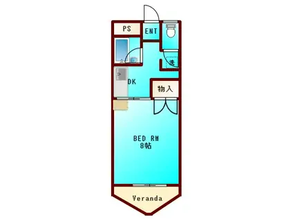 エクセルかちどき橋(1K/4階)の間取り写真