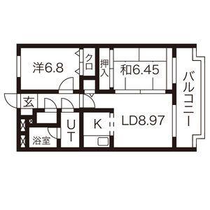 パルテール泉(2LDK/1階)の間取り写真