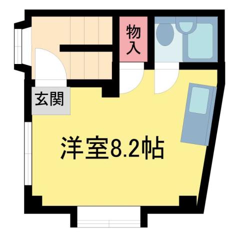 ウィスパービル(1K/3階)の間取り写真