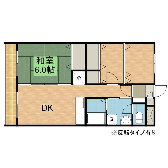 COURTFUJI(2DK/3階)の間取り写真