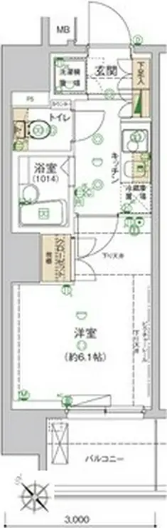 ハーモニーレジデンス文京白山 8階階 間取り