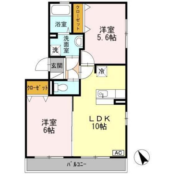 CONFOR・H.S(2LDK/3階)の間取り写真