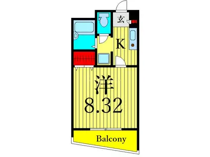 アブレスト西日暮里(1K/3階)の間取り写真