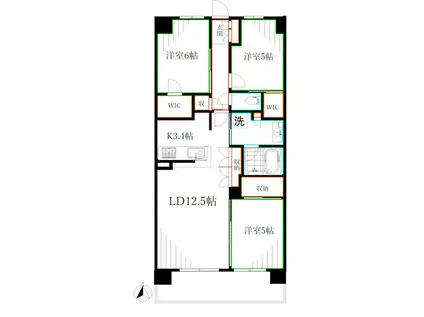 トラープランド蒼麗館(3LDK/6階)の間取り写真