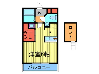ノワールブラン(ワンルーム/2階)の間取り写真