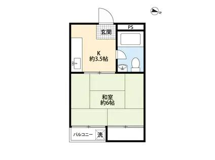 セイビハウス(1K/3階)の間取り写真