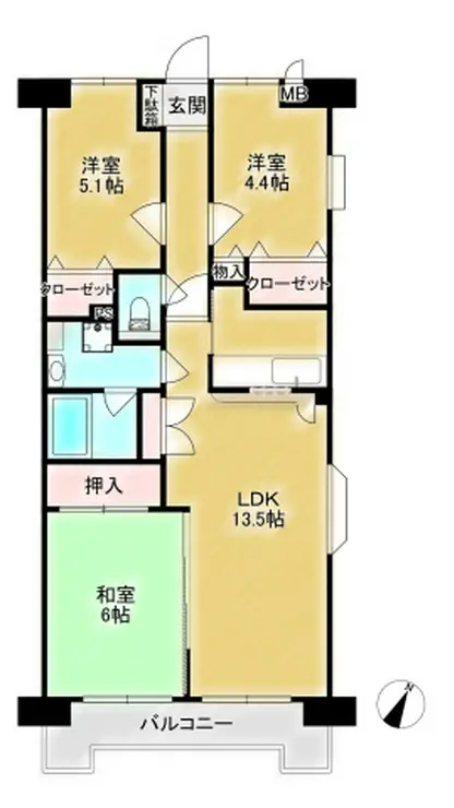 田園パーク土呂 8階階 間取り