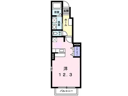 ラスミンコンドA(ワンルーム/1階)の間取り写真