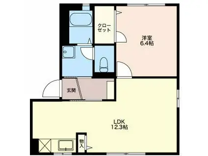 CEDLE 三番館(1LDK/2階)の間取り写真