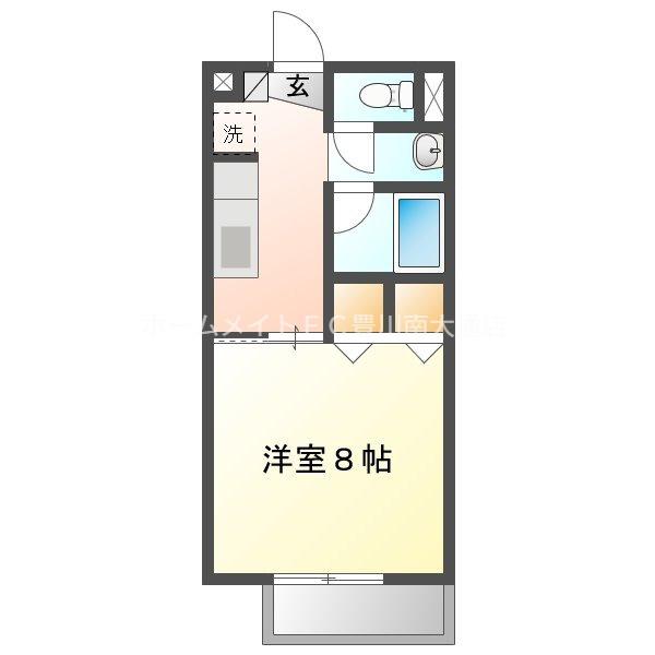 SURPLUS ONE 御油(1K/2階)の間取り写真