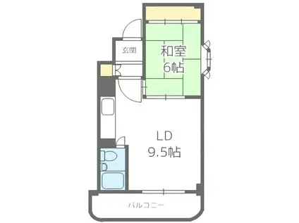 ライオンズマンション西線6条(1LDK/8階)の間取り写真