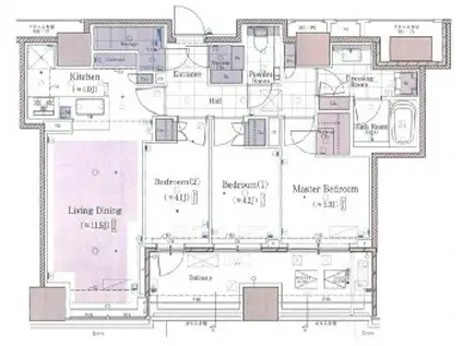 クラッシィタワー新宿御苑(3LDK/14階)の間取り写真