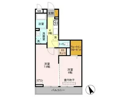 サニークロスZ(2K/3階)の間取り写真