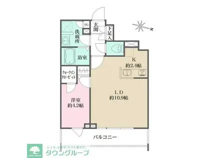 CREALPREMIER 西馬込(1LDK/3階)の間取り写真