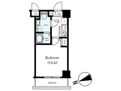 XEBEC池上(1K/7階)の間取り写真